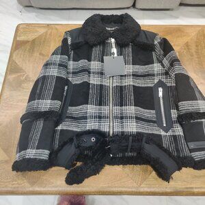 Moose Knuckles shearling and wool jacket size XL New $1604.00